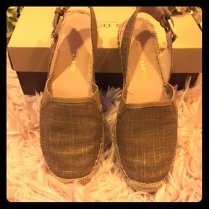 Franco Sarto Gold Espadrille Flat